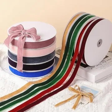Pieaary Burgundy Velvet Ribbon 1-1/2" x 20 yards for Gift Wrapping
