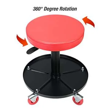 Rolling Pneumatic Creeper Stool with Tool Tray Storage