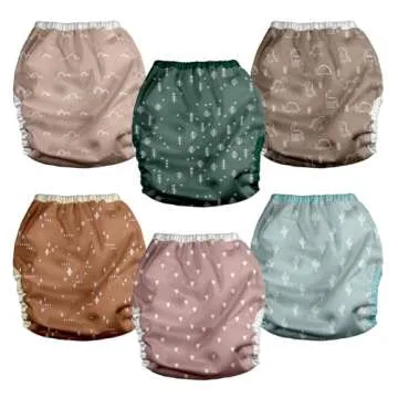 Mama Koala Reusable Adjustable Cloth Diaper Covers with Double Gusset for girls and boys, Snap Closu...