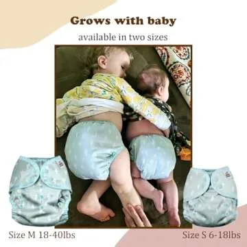 Mama Koala Reusable Adjustable Cloth Diaper Covers with Double Gusset for girls and boys, Snap Closure, Size M(Simply Neautrals)