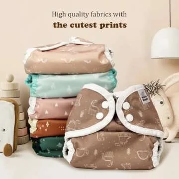 Mama Koala Reusable Adjustable Cloth Diaper Covers with Double Gusset for girls and boys, Snap Closure, Size M(Simply Neautrals)