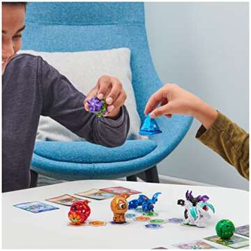 Bakugan Geogan Brawler 5-Pack, Exclusive Hyenix and Insectra Geogan and 3 Collectible Action Figures