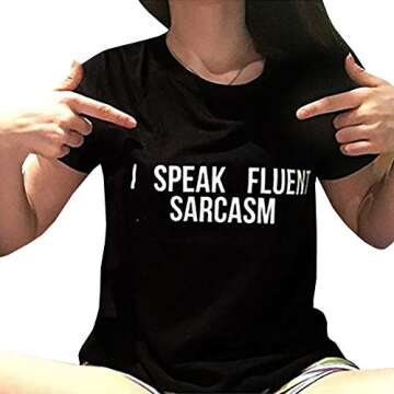 YITAN Womens Cotton Letter Print Short Sleeve Crewneck Graphic Tees Summer Funny Casual Cute Funny T...