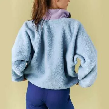 Hixiaohe Women Sherpa Pullover - Cozy Stylish Fleece Jacket with Pocket