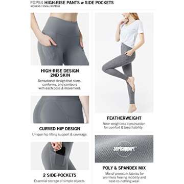 TSLA Women's Tummy Control Yoga Pants Running Yoga Leggings, 4 Way Stretch Athletic Pants for Workout, Pocket Pants Dark Plum, Large