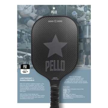 PELLO PXI Carbon Fiber Pickleball Paddles | USA Pickleball Approved | Professional Polypropylene Honeycomb Core | Perfect Balance of Power & Control | Pickle Ball Racquet with Neoprene Case
