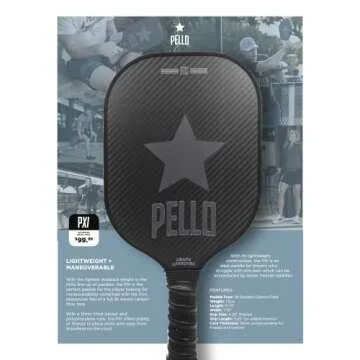 PELLO PXI Carbon Fiber Pickleball Paddles | USA Pickleball Approved | Professional Polypropylene Honeycomb Core | Perfect Balance of Power & Control | Pickle Ball Racquet with Neoprene Case