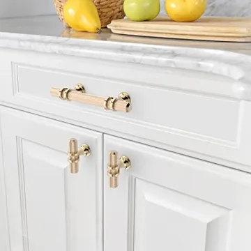 Luxurious Amerdeco Knurled Gold Cabinet Pulls 10 Pack