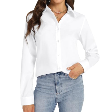 J.VER Women's Button Down Shirt Stylish Stretch Blouse for Office Attire