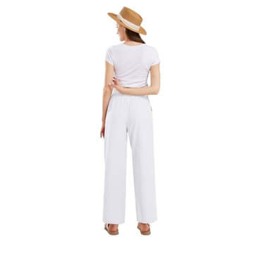 Stylish CHARTOU Women's Wide Leg Linen Pants for Summer