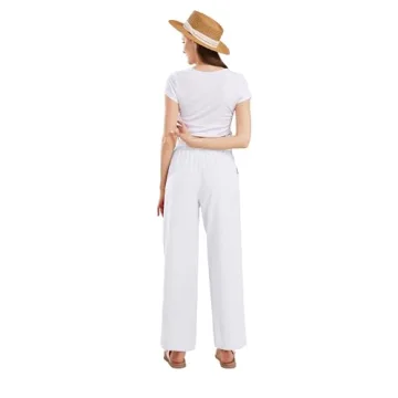 Stylish CHARTOU Women's Wide Leg Linen Pants for Summer