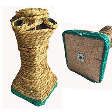 Hamiledyi Pet Bunny Fun Tree Rabbit Chew Toy Rattan Grass Scratcher Climbing Tree Play Carrot Toy for Rabbit Bunny Guinea Pig Squirrels Parrots Cat and Other Small Animals