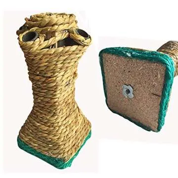 Hamiledyi Pet Bunny Fun Tree Rabbit Chew Toy Rattan Grass Scratcher Climbing Tree Play Carrot Toy for Rabbit Bunny Guinea Pig Squirrels Parrots Cat and Other Small Animals