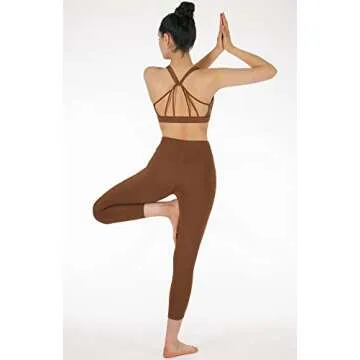 icyzone Padded Strappy Sports Bra for Active Women