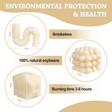 Decorative Handmade Scented Candles - 3 Pcs Set