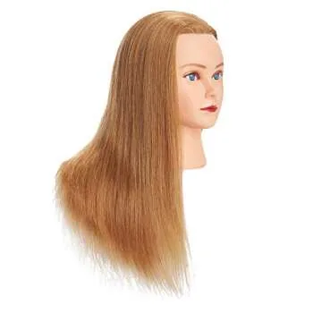 24"-26" Human Hair Mannequin Head Cosmetology Training Doll with Free Clamp