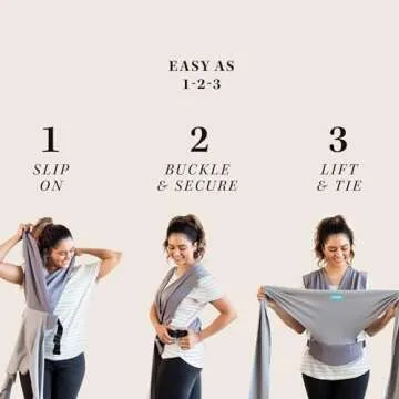 Moby Baby Wrap Carrier Easy-Wrap for Newborns to Toddlers (8-33lbs), Infant Sling Carrier, Lightweight & Hands Free Design for Mom and Dad, Adjustable for All Body Types (Smoked Pearl)