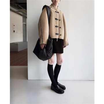 FurinFashion PUB1 Large Puffer Tote Bag For Women Quilted Down Padded Clutch Handbags Shoulder Bag Crossbody bag Pillow Shopping Bag With Exchangeable Strap (Black)