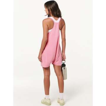 ANRABESS Women's Summer Sleeveless Romper with Pockets