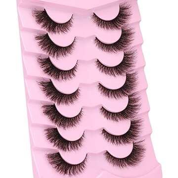 Fluffy Faux Mink False Lashes - Natural Look Cat Eye 16MM