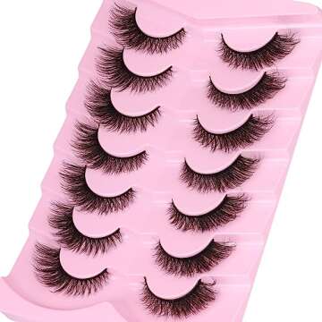 Fluffy Faux Mink False Lashes - Natural Look Cat Eye 16MM
