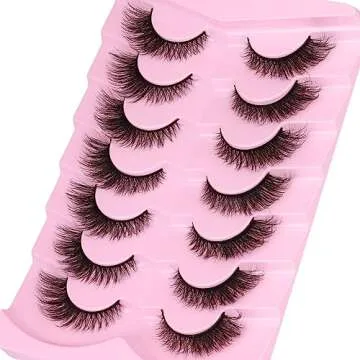 Fluffy Faux Mink False Lashes - Natural Look Cat Eye 16MM