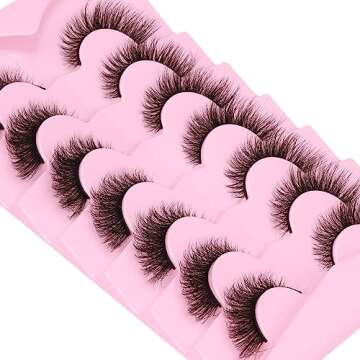 Fluffy Faux Mink False Lashes - Natural Look Cat Eye 16MM