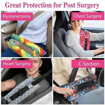 Mastectomy Pillow Hysterectomy Pillows C Section Recovery Must Haves Essentials Products Seat Belt Cushion Post Surgery Gifts for Women Breast Pillow Cushion with Insert Ice Pockets