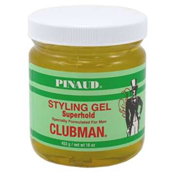 Clubman Style Gel Mens Super Hold 16 Ounce Jar (473ml) (3 Pack)