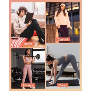 TNNZEET 3 Pack Black Leggings for Women - Tummy Control High Waisted Soft Yoga Pants for Workout