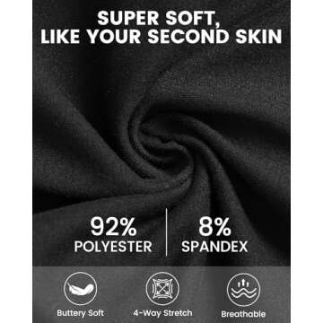 TNNZEET 3 Pack Black Leggings for Women - Tummy Control High Waisted Soft Yoga Pants for Workout