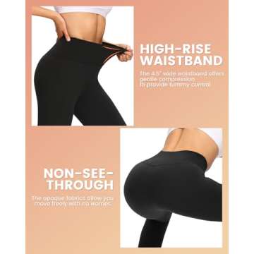 TNNZEET 3 Pack Black Leggings for Women - Tummy Control High Waisted Soft Yoga Pants for Workout
