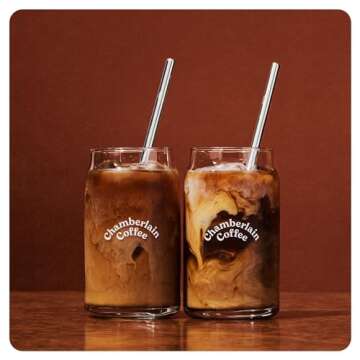 Chamberlain Coffee Eco-Friendly Stainless Steel Straws - Reusable & Dishwasher Safe - 2 Stainless St...