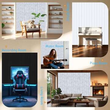 YLZELSKY 12 Pack Sound Proof Foam Panels for Walls 12"x12"x0.4", High Density Self Adhesive Acoustic Foam Panels, Soundproof Wall Panels for Recoding Studio Home Office