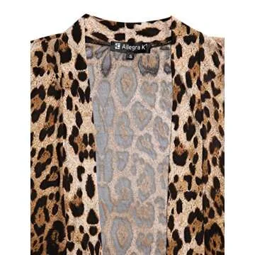 Allegra K Women's Drape Front Open Cardigan Long Sleeve Casual Lightweight Irregular Hem Small Beige Coffee