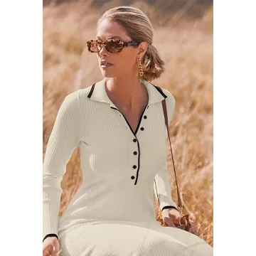 Chic MEROKEETY Long Sleeve Sweater Dress for All Occasions