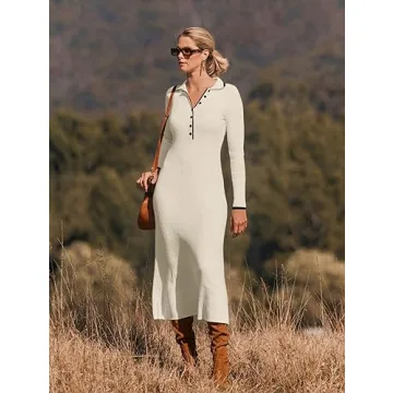 Chic MEROKEETY Long Sleeve Sweater Dress for All Occasions