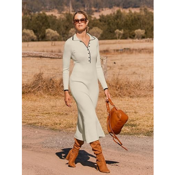 Chic MEROKEETY Long Sleeve Sweater Dress for All Occasions