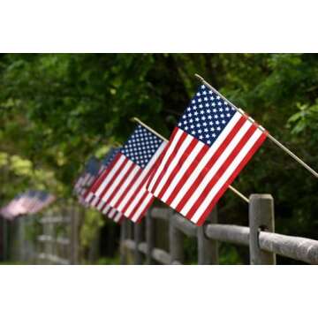 Vibrant 12-Pack USA Stick Flags - Durable & Made in USA