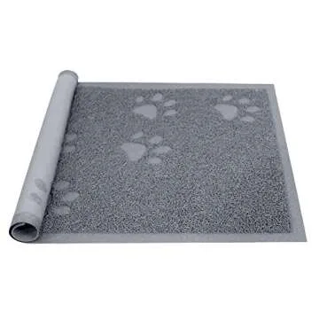 Darkyazi Cat Litter Box Mat for Floor Litter Trapping Mat Non-Slip Backing, Scatter Control, Easy Clean, Water Resistant, Soft on Paws (15.75" x 11.75",Grey)