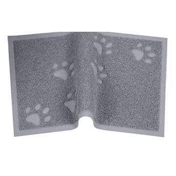 Darkyazi Cat Litter Box Mat for Floor Litter Trapping Mat Non-Slip Backing, Scatter Control, Easy Clean, Water Resistant, Soft on Paws (15.75" x 11.75",Grey)