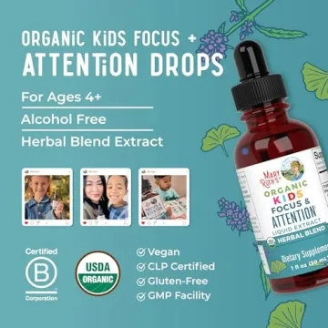 USDA Organic Kids Brain Drops for Focus & Memory - MaryRuth