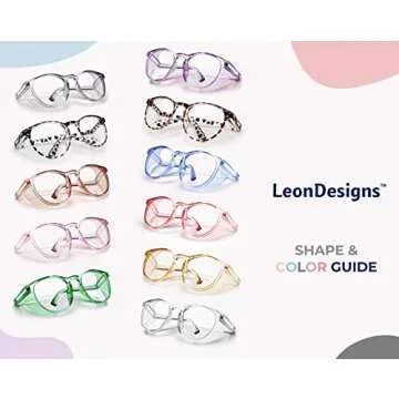 LeonDesigns Stylish Round Safety Glasses Anti-Fog Women | Fashion Eye Protection Blue Light Blocking Glasses with Side Shields | Lab Clear Protection Goggles (Lilac)
