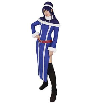 Cosplay.fm Women's Anime Cosplay Costume Outfit Dress Cape Hat Belt