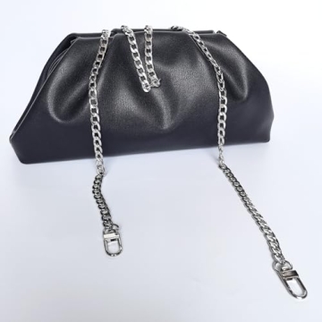 Huralona Dressy Pleated Evening Clutch Chic Soft Vegan Leather Purse Bag Pleated PU Ruched Handbag Adjustable for Women (Black)