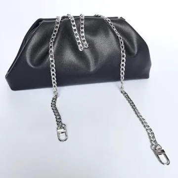 Huralona Dressy Pleated Evening Clutch Chic Soft Vegan Leather Purse Bag Pleated PU Ruched Handbag Adjustable for Women (Black)