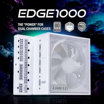 Lian Li Edge Series-1000W Full Modular Power Supply-80 Plus Platinum-ATX 3.0, 3.1-PCIE 5.1-L-Shape D...