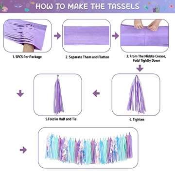 Mermaid Birthday Party Decorations Supplies Banner Tassel Garland Bubble Garland Hanging Jelly Fish Paper Lanterns Balloons Cake Topper Mermaid Happy Birthday Decorations for Kids Girls Women