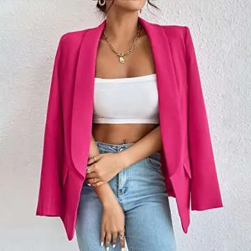 Trendy Womens Casual Blazer Open Front in Vibrant Colors