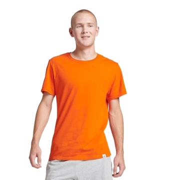 Russell Athletic Men's Performance Cotton T-Shirt - Burnt Orange Comfort and Style